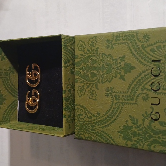 Authentic GG Logo Gold Tone Earrings - Picture 7 of 8